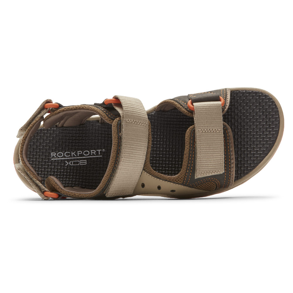 Rockport Mens Trail Technique Adjustable Velcro - Sandals Beige - HCZ598140